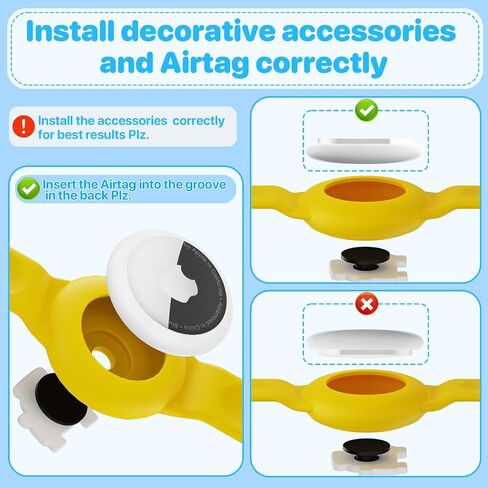 RFUNGUANGO Children's Wristband AirTag Bracelet, Cute Cartoon Children's AirTag Bracket, Full Coverage Hidden Design, Healthy Nylon Material?Crown? in Kuwait