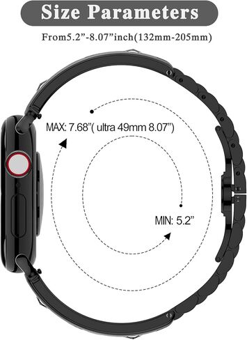 نطاقات رقيقة من الفولاذ المقاوم للصدأ متوافقة مع Apple Watch 38mm 40mm 41mm 42mm (سلسلة 11/10) للنساء ، حزام المعادن الأنيق الماس لسلسلة Iwatch 9 8 7 6 5 4 3 2 1 Se3/2/1 ، Silver in Kuwait