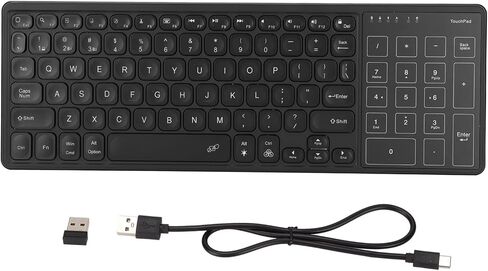لوحة مفاتيح VBESTLIFE Bluetooth مع لوحة مفاتيح لوحة مفاتيح 78 مفاتيح RGB المحمولة Backlit Slim Backboard مع لوحة اللمس للكمبيوتر المحمول للكمبيوتر (أسود) in Saudi Arabia