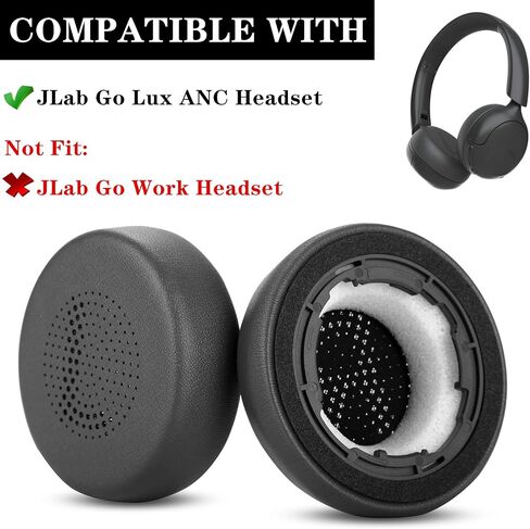 Earpads Replacement Ear Cushions Compatible with JLab Go Lux ANC Wireless Headphones Ear Pads EarCup Accessory (Black) in Saudi Arabia