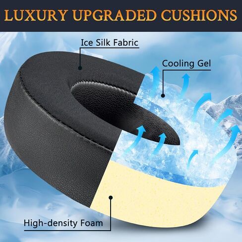 SOULWIT Cooling Gel Replacement Ear Pads Cushions for Plantronics BackBeat Pro Wireless Noise Canceling Headphones, Earpads with Ice Silk Fabric, High-Density Noise Isolation Foam - Black in Saudi Arabia