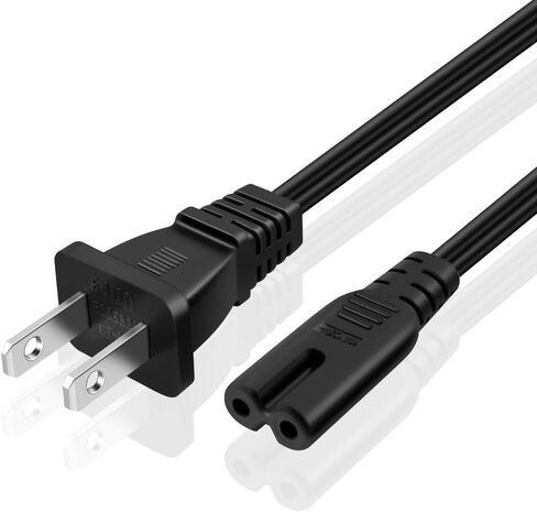 سلك طاقة TNP Universal 2 Prong (1 قدم) (5 حزم) - NEMA 1-15P إلى IEC320 C7 18AWG 18AWG الشكل 8 موصل البندقية التيار المتردد لإمداد الطاقة كابل سلك مقبس التوصيل (أسود) متوافق مع Apple TV، PS4 in Saudi Arabia