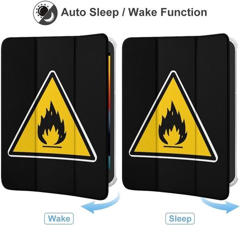 Inflammable Sign Hazardous Case with Pen Holder Slim Lightweight Trifold Stand Compatible with iPad mini 4/5/6 Mini6（8.3in） in Kuwait
