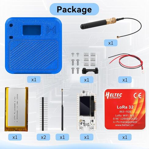 Heltec WiFi Lora 32 لوحة تطوير مع 3000 مللي أمبير في الساعة بطارية Meshtastic Lorawan متوافقة مع ESP32-S3 SX1262 شريحة OLED من النوع C USB IOT Smart Home Wireless Projects Case (N32 Red) in Kuwait