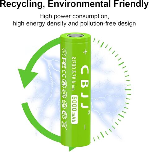 3.7V 21700 بطارية معاد شحنها 5000 مللي أمبير في الساعة سعة كبيرة 3.7 فولت 21700 بطارية قابلة للشحن لمصابيح يدوي إلخ ، 2PACK 3.7 فولت 1009 in Kuwait