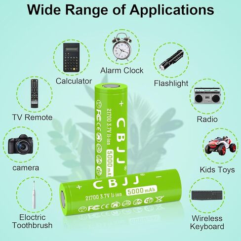 3.7V 21700 بطارية معاد شحنها 5000 مللي أمبير في الساعة سعة كبيرة 3.7 فولت 21700 بطارية قابلة للشحن لمصابيح يدوي إلخ ، 2PACK 3.7 فولت 1009 in Kuwait