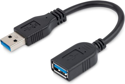 Startech.com 4-port USB 3.0 SuperSpeed ​​Hub مع محول الطاقة-5 جيجابت في الثانية و 6 بوصات USB 3.0 (5 جيجابت في الثانية) محول التمديد (USB-A ذكر إلى USB-A أنثى) in Saudi Arabia