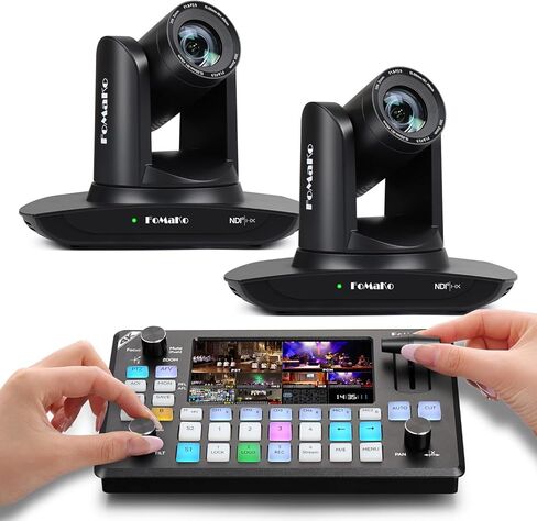 Fomako 30x Zoom Zoom Ndi PTZ Camera ، AI Auto-Tracking Gen 3 ، لاستوديو مرساة الأخبار والبثية المسرحية (FMK30UH NDI-BX2+KC602) in Saudi Arabia
