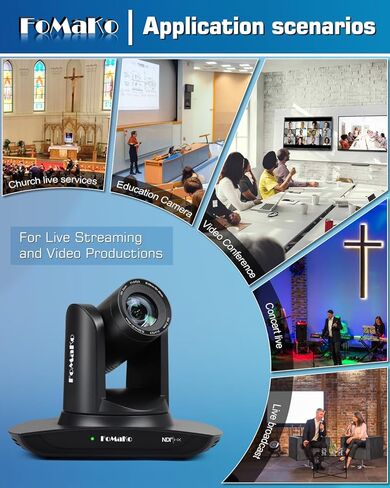 Fomako 30x Zoom Zoom Ndi PTZ Camera ، AI Auto-Tracking Gen 3 ، لاستوديو مرساة الأخبار والبثية المسرحية (FMK30UH NDI-BX2+KC602) in Saudi Arabia