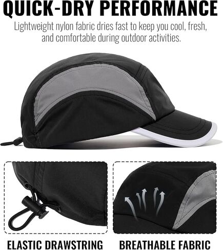 CLAPE Lightweight Short Bill Baseball Caps Quick Dry UV Protection Outdoor 5 Panel Hat Unstructured Tucker Cap for Men in Kuwait