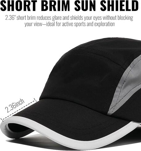 CLAPE Lightweight Short Bill Baseball Caps Quick Dry UV Protection Outdoor 5 Panel Hat Unstructured Tucker Cap for Men in Kuwait
