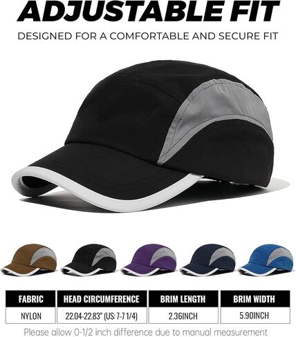 CLAPE Lightweight Short Bill Baseball Caps Quick Dry UV Protection Outdoor 5 Panel Hat Unstructured Tucker Cap for Men in Kuwait