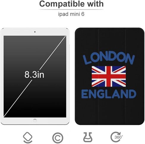 قضية لندن إنجلترا مع حامل القلم رفيع الخفيف الوزن المتوافق مع iPad mini 4/5/6 mini4/5 （7.9in） in Kuwait