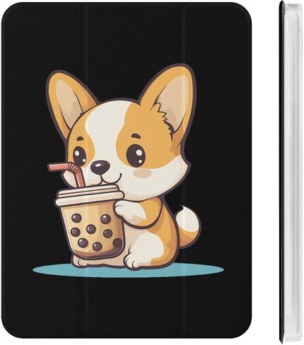 Corgi Dog Puppy Pearl Milk Tea Case with Pen Holder Slim Lightweight Trifold Stand متوافق مع iPad Mini 4/5/6 Mini4/5 （7.9in） in Kuwait