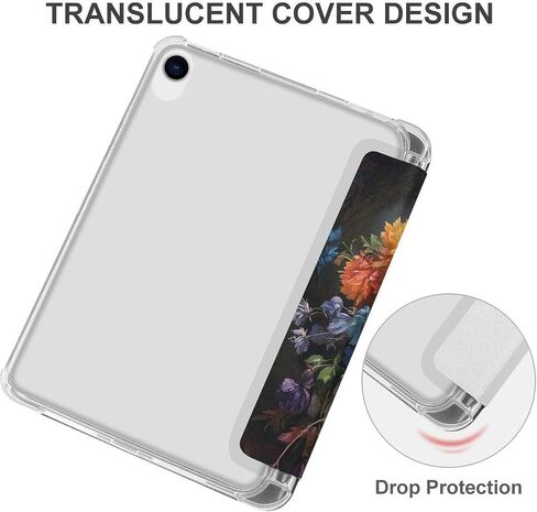 قضية غراب أسود خمر مع حامل القلم رفيع الخفيفة الوزن trifold موقف متوافق مع iPad mini 4/5/6 mini6 （8.3in） in Kuwait