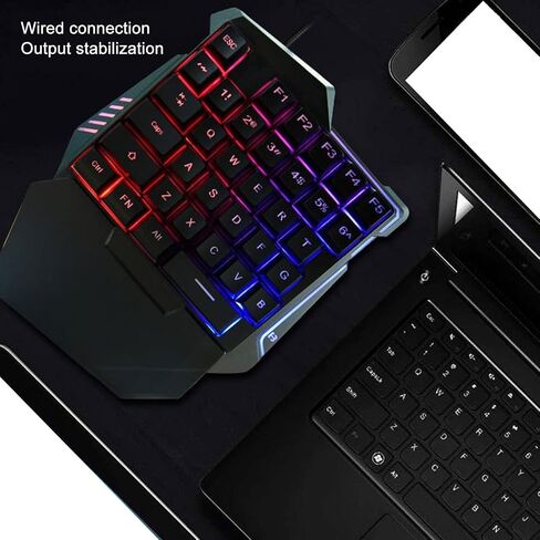 لوحة مفاتيح ألعاب RGB خلفية واحدة ، مفاتيح صامتة 35 مفاتيح التصميم المريح مع راحة المعصم وإضاءة RGB للاعبين للكمبيوتر الشخصي in Saudi Arabia