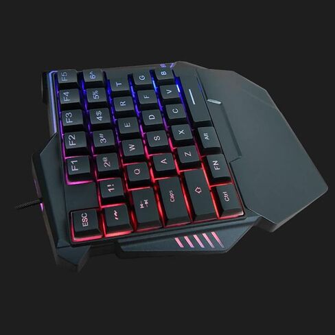 لوحة مفاتيح ألعاب RGB خلفية واحدة ، مفاتيح صامتة 35 مفاتيح التصميم المريح مع راحة المعصم وإضاءة RGB للاعبين للكمبيوتر الشخصي in Saudi Arabia