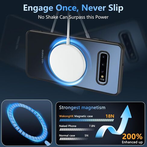 بالنسبة إلى حالة Samsung Galaxy S10 Plus مع Magnetic ، S10 Plus Phone Case ، فإن Galaxy S10+ Phone Case Galaxy S10+ Matte Slim for Samsung S10 Plus Cover 6.4 '-Black in Saudi Arabia