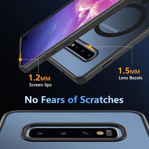 بالنسبة إلى حالة Samsung Galaxy S10 Plus مع Magnetic ، S10 Plus Phone Case ، فإن Galaxy S10+ Phone Case Galaxy S10+ Matte Slim for Samsung S10 Plus Cover 6.4 '-Black in Saudi Arabia