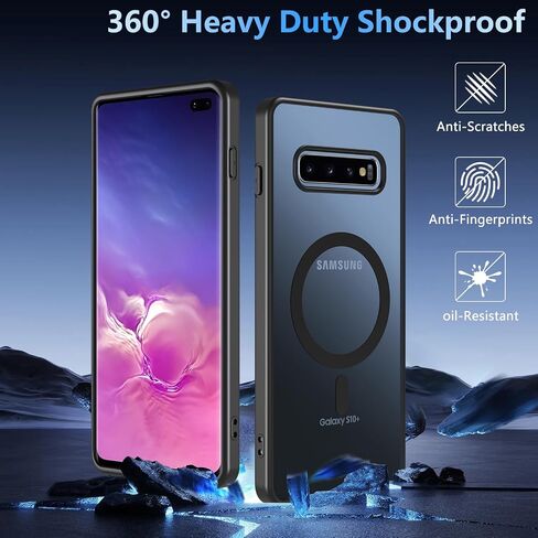 بالنسبة إلى حالة Samsung Galaxy S10 Plus مع Magnetic ، S10 Plus Phone Case ، فإن Galaxy S10+ Phone Case Galaxy S10+ Matte Slim for Samsung S10 Plus Cover 6.4 '-Black in Saudi Arabia