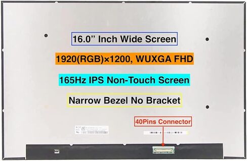 EM EMAJOR TECH New Screen Replacement for B160UAN01.Q 1920X1200 FHD+ 165Hz IPS Non-Touch LCD LED Display with Set of Tape Tools in Saudi Arabia