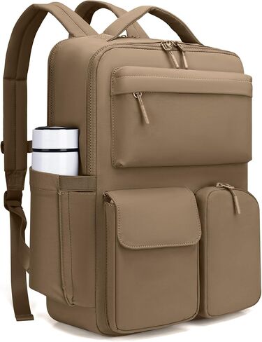حقيبة الظهر Fodoko للعمل ، حقائب الظهر غير الرسمية للنساء حقيبة ظهر Daypack للرجال للسفر College Bookbag مقصورة منفصلة لـ 15.6 بوصة دفتر بني in Kuwait