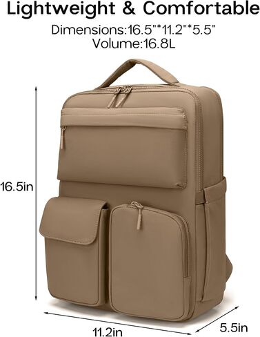 حقيبة الظهر Fodoko للعمل ، حقائب الظهر غير الرسمية للنساء حقيبة ظهر Daypack للرجال للسفر College Bookbag مقصورة منفصلة لـ 15.6 بوصة دفتر بني in Kuwait