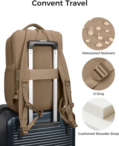 حقيبة الظهر Fodoko للعمل ، حقائب الظهر غير الرسمية للنساء حقيبة ظهر Daypack للرجال للسفر College Bookbag مقصورة منفصلة لـ 15.6 بوصة دفتر بني in Kuwait