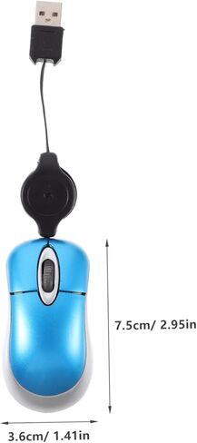 Housoutil mini mini mouse pantical mouse مع تصميم مريح للحبل قابل للسحب متوافق مع أجهزة الكمبيوتر المحمولة MAC للسفر والاستخدام المكتبي in Kuwait