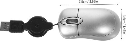 Housoutil mini mini mouse pantical mouse مع تصميم مريح للحبل قابل للسحب متوافق مع أجهزة الكمبيوتر المحمولة MAC للسفر والاستخدام المكتبي in Kuwait