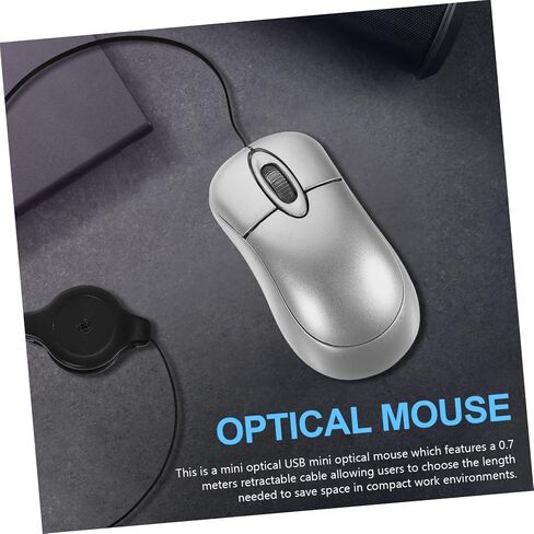 Housoutil mini mini mouse pantical mouse مع تصميم مريح للحبل قابل للسحب متوافق مع أجهزة الكمبيوتر المحمولة MAC للسفر والاستخدام المكتبي in Kuwait