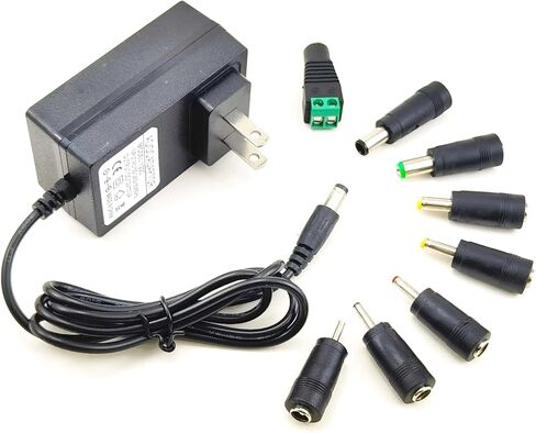 12V 2A Power Supply AC ADAPTER باستبدال مع 8 نصائح ، شاحن سلك 2000 MASTERSTED 120MA لشريط LED LID CCTV Camera GPS WebCAM ROUTER BT SPEAKER DC12V in Kuwait