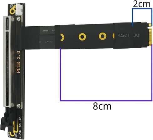 M.2 إلى 3.0 x16 تمديد كابل PCIE X16 إلى M.2 M بطاقة Riser Key لـ M2 NVME SSD لبطاقة رسومات سطح المكتب 1050TI in Saudi Arabia