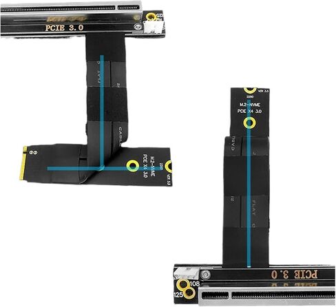 M.2 إلى 3.0 x16 تمديد كابل PCIE X16 إلى M.2 M بطاقة Riser Key لـ M2 NVME SSD لبطاقة رسومات سطح المكتب 1050TI in Saudi Arabia