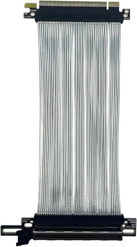 PCI-E 5.0 X16 Card Card Extension Cable Cable Silver Gen5 64gbs 270 ° Cable GPU Cable for 217e H/1 chassis (25cm) in Saudi Arabia