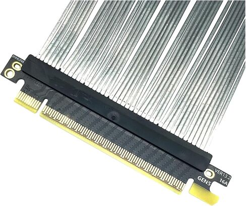 PCI-E 5.0 X16 Card Card Extension Cable Cable Silver Gen5 64gbs 270 ° Cable GPU Cable for 217e H/1 chassis (25cm) in Saudi Arabia