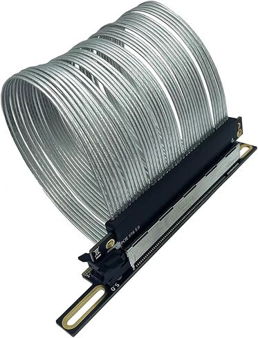 PCI-E 5.0 X16 Card Card Extension Cable Cable Silver Gen5 64gbs 270 ° Cable GPU Cable for 217e H/1 chassis (25cm) in Saudi Arabia