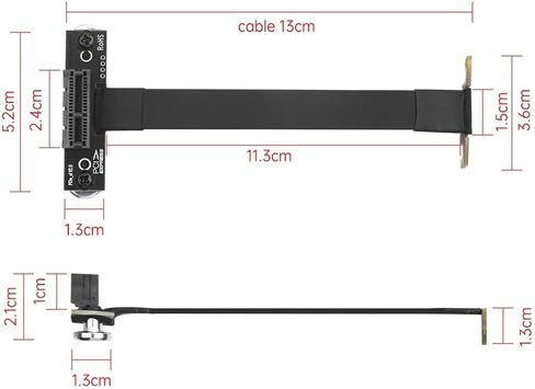 X4 Riser Cable 90 درجة الزاوية اليمنى 8GBPS PCIE 3.0 X1 إلى X1 تمديد كابل PCI 1x Riser Card Ribbon Extender in Saudi Arabia