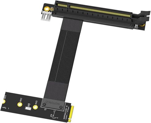 كابل الناهض M.2 NVME إلى PCIE X16 محول الرسومات كابل امتداد 90 درجة PCI 3.0 16x إلى M Key Riser Cable (Black A) in Saudi Arabia