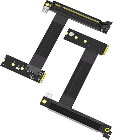 كابل الناهض M.2 NVME إلى PCIE X16 محول الرسومات كابل امتداد 90 درجة PCI 3.0 16x إلى M Key Riser Cable (Black A) in Saudi Arabia