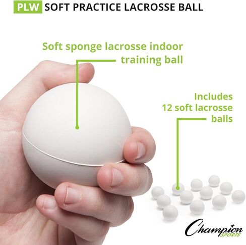 Champion Sports PLW Soft Lacrosse Practice Ball, Pack of 12, White in Kuwait