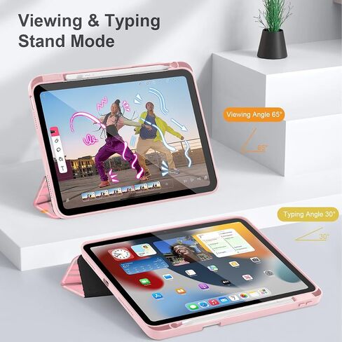 May Chen for iPad (A16) Case 11th Generation 11 Inch 2025 ، iPad 10th Gen Case 2022 10.9 بوصة ، حامل قلم رصاص مدمج مع غطاء مقاوم للصدمات واضحة الشفافة الظهر الاستيقاظ/النوم ، زهرة رائعة in Saudi Arabia