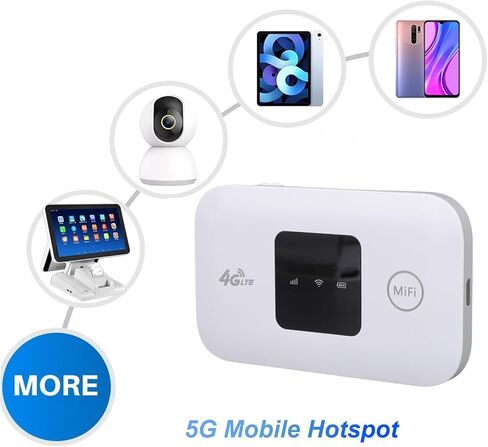 يدعم Yunseity 4G LTE Mobile Hotspot ، جهاز توجيه WiFi المحمول 10 أجهزة ، وصول إلى الإنترنت عالي السرعة ، وشبكة مستقرة ، وتشفير الأمان ، لتلفزيون الكمبيوتر المحمول عبر الهاتف in Kuwait