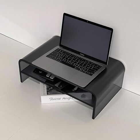 Clear Acrylic 2-Tier Monitor Stand & Desk Organizer-16 "x9.4" x5.5 H Riser Office Office مع تخزين لوحة المفاتيح ، وأجهزة الكمبيوتر المحمولة ، والكمبيوتر المحمول ، و IMAC ، والطابعة ، والتلفزيون ، وأجهزة الوسائط المتعددة (الأزرق الشفاف) in Saudi Arabia