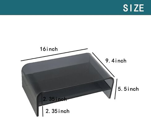 Clear Acrylic 2-Tier Monitor Stand & Desk Organizer-16 "x9.4" x5.5 H Riser Office Office مع تخزين لوحة المفاتيح ، وأجهزة الكمبيوتر المحمولة ، والكمبيوتر المحمول ، و IMAC ، والطابعة ، والتلفزيون ، وأجهزة الوسائط المتعددة (الأزرق الشفاف) in Saudi Arabia