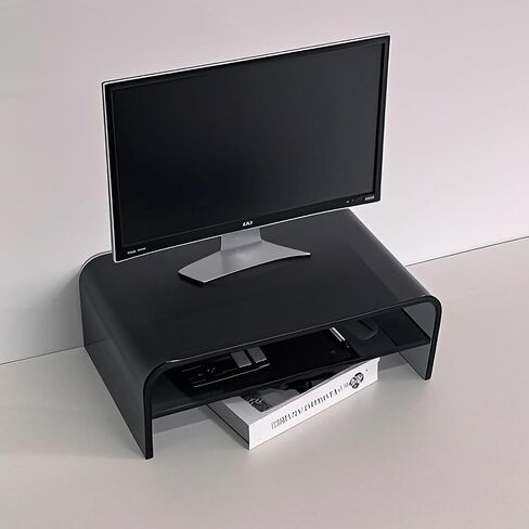 Clear Acrylic 2-Tier Monitor Stand & Desk Organizer-16 "x9.4" x5.5 H Riser Office Office مع تخزين لوحة المفاتيح ، وأجهزة الكمبيوتر المحمولة ، والكمبيوتر المحمول ، و IMAC ، والطابعة ، والتلفزيون ، وأجهزة الوسائط المتعددة (الأزرق الشفاف) in Saudi Arabia