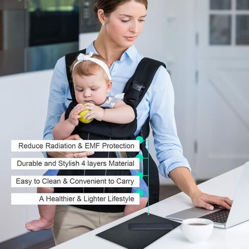 EMF Blocker Lap, Radiation Blocking Computer Pad, Protect Our Body from EMF, Radiation, Fits Laptops, Notebooks, Tablets Anti-Radiation Laptop Computer Pad (Black, 8 * 12 in) in Saudi Arabia