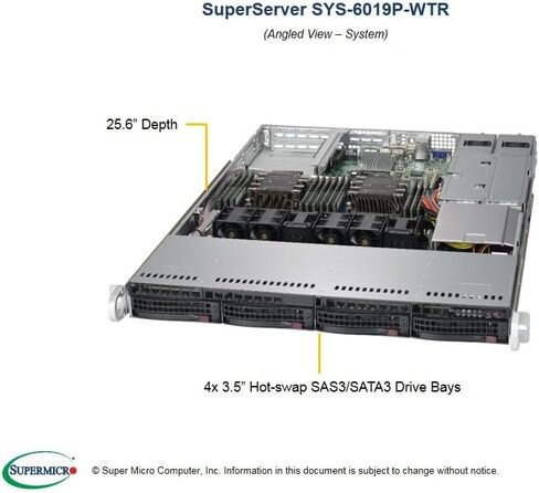 Supermicro SYS-6019P-WTR 1Y XEON S3647 4x3.5HS SATA3 PCIE VGA 750W RPS in Saudi Arabia