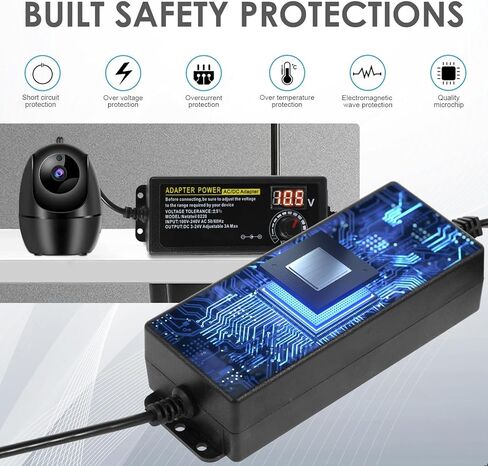 إمدادات محول الطاقة العالمي 3V ~ 24V 72W متغير قابل للتعديل 3V 5V 9V 12V 18V 20V 24V AC/DC تبديل الشاحن ، 100V-240V AC إلى محول DC مع 14 نصيحة وشاشة LCD الجهد in Kuwait