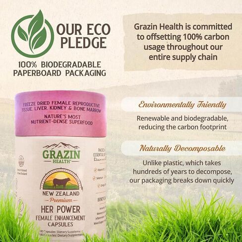 Grazin Health - Grass Fed Beef Liver from New Zealand - Freeze Dried 3000mg per Serving (500mg per Capsule) (30 Servings) in Kuwait
